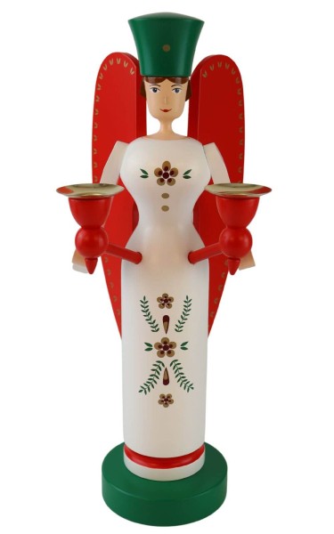 Christmas angel for wax candles, 32 cm, colored by Richard Glässer