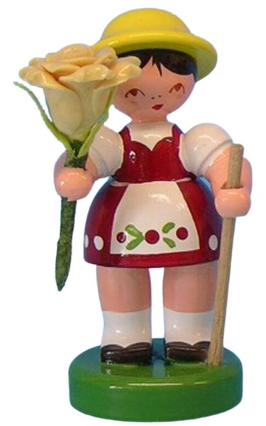 Blumenkind Mädchen mit Blume, rot/gelb von Figurenland Uhlig GmbH