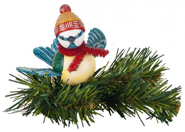 Christmas Tree Decoration & Ornament bluetit, 6 cm, Hubrig Volkskunst GmbH Zschorlau/ Erzgebirge