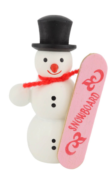 Miniatur Schneemann mit Snowboard, 6 cm von SEIFFEN.COM