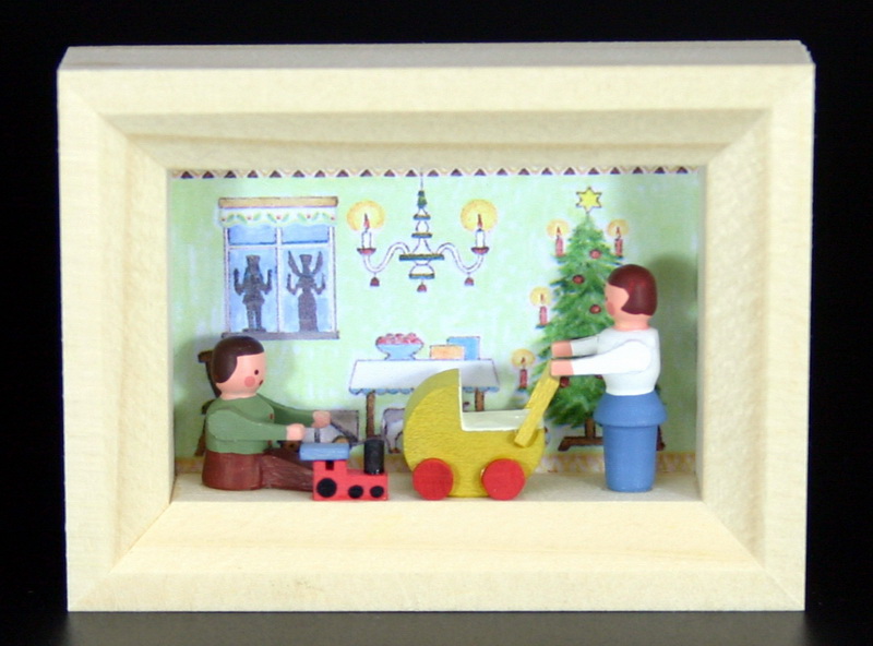 Miniatur im Rähmchen Weihnachtsstube von Gunter Flath aus Seiffen / Erzgebirge Detailgetreue Nachbildung einer Weihnachtsstube aus früheren Zeiten. Diese …