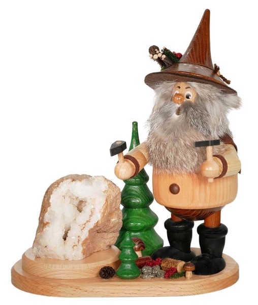 Smoking man gnome Hauer, 26 cm by DWU Drechselwerkstatt Uhlig