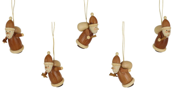 Christbaumschmuck Weihnachtsmann, 5 Stück, natur von Knuth Neuber