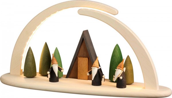 LED candle arch double with mountain gnome by Seiffener Volkskunst eG