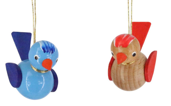 Hanging birds, blue/brown, 2 pieces from SEIFFEN.COM by Nestler GmbH_1