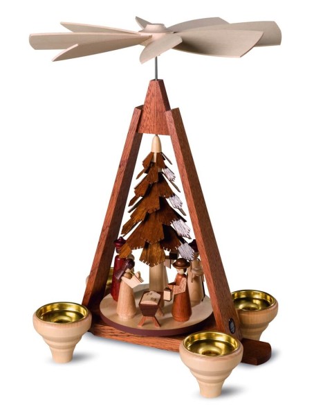Weihnachtspyramide von Müller Kleinkunst Christi Geburt, natur, 29 cm