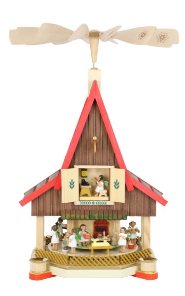 Weihnachtspyramide mit Adventshaus und Engelsbäckerei, 53 cm von Richard Glässer_1