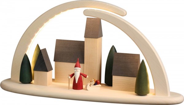 LED candle arch christmas gnome in the city by Seiffener Volkskunst eG