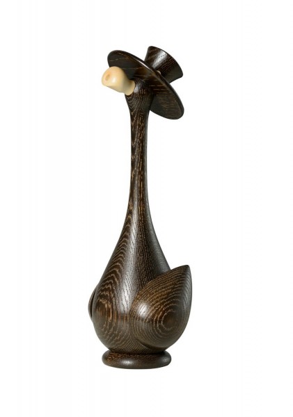Räuchermännchen Ente Gustav aus Eichenholz im Farbton - Mooreiche von KWO