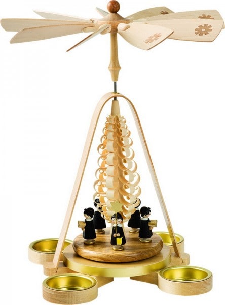 Weihnachtspyramide mit Kurrende für Teelichte, 28 cm von Richard Glässer-Bild1