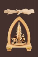 Vorschau: Weihnachtspyramide mit Striezelkinder, natur, 26 cm hergestellt von Heinz Lorenz Olbernhau/ Erzgebirge_Bild2