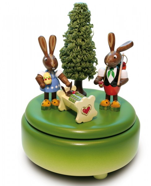 Music box with Easter bunny and cradle by Figurenland Uhlig GmbH