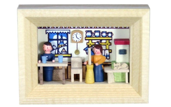 Miniature in frame farmhouse by Gunter Flath