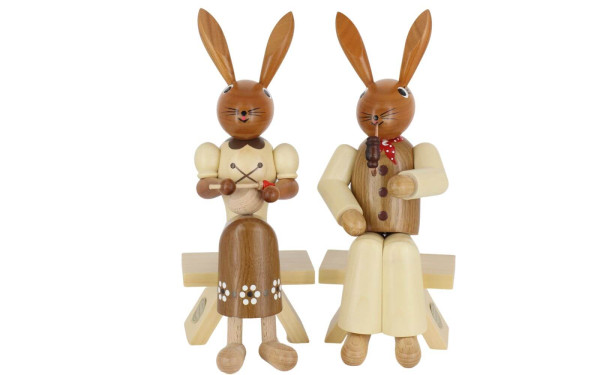 Easter bunny couple on chairs, 22 cm by SEIFFEN.COM_1