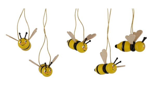 Bienen zum Hängen, 5 Stück von SEIFFEN.COM