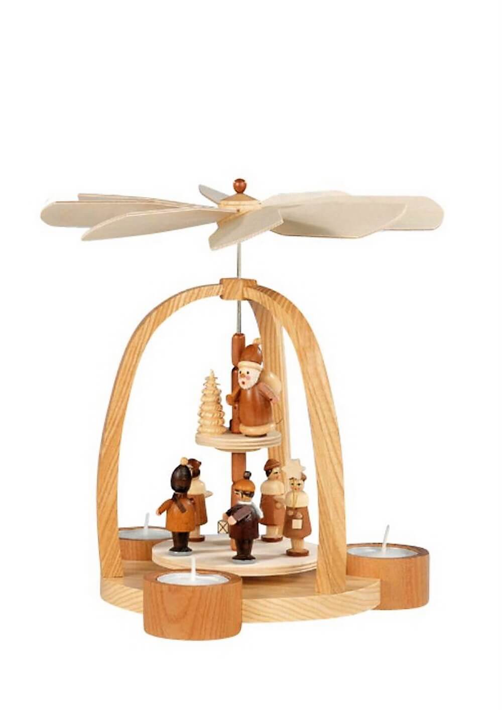 Tealight Christmas pyramid Kurrende with lantern children by Knuth Neuber