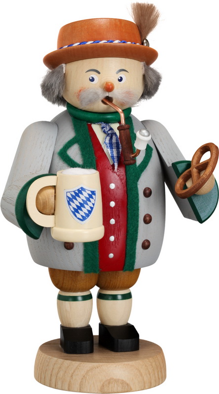 Smoking man Bavarian, 19 cm by Seiffener Volkskunst eG