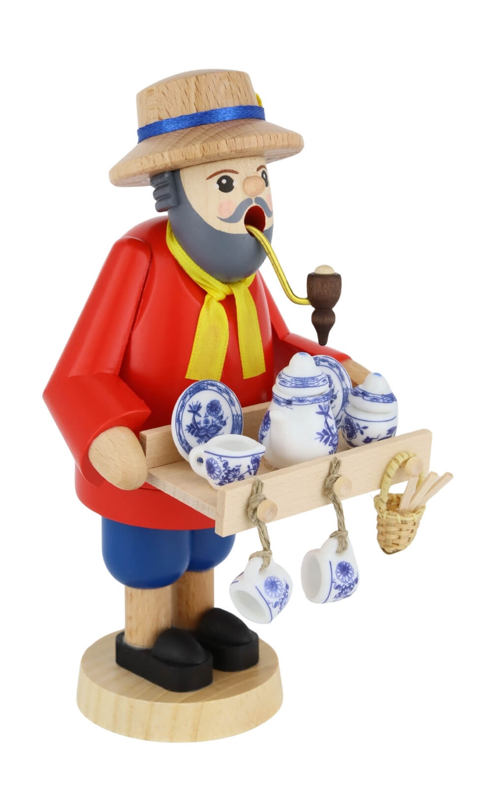 Smoking Man Porcelain Dealer, 18 cm / 7 inch, colored by Richard Glässer_3