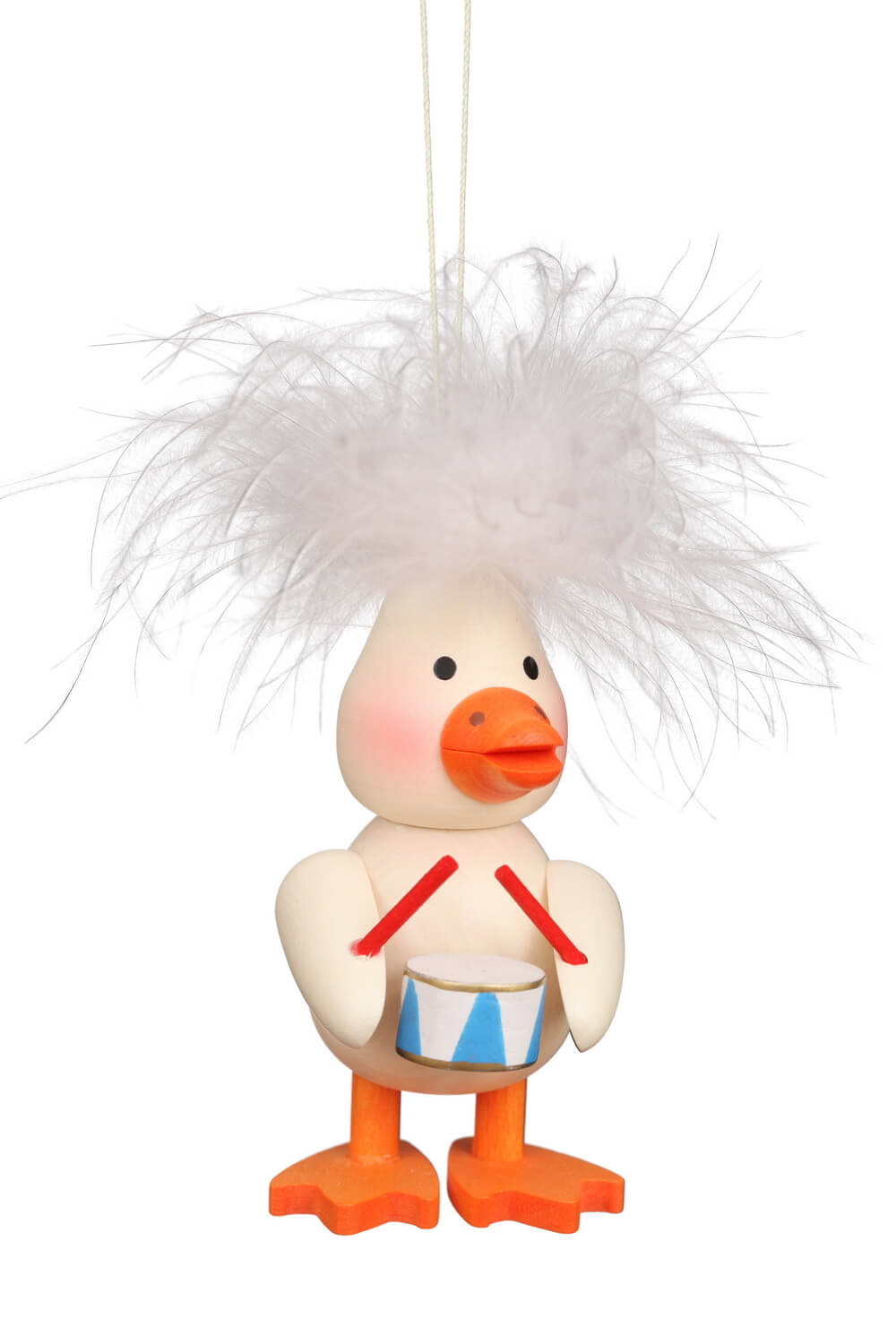 Feather duckling to hang with drum, 10 cm by Christian Ulbricht