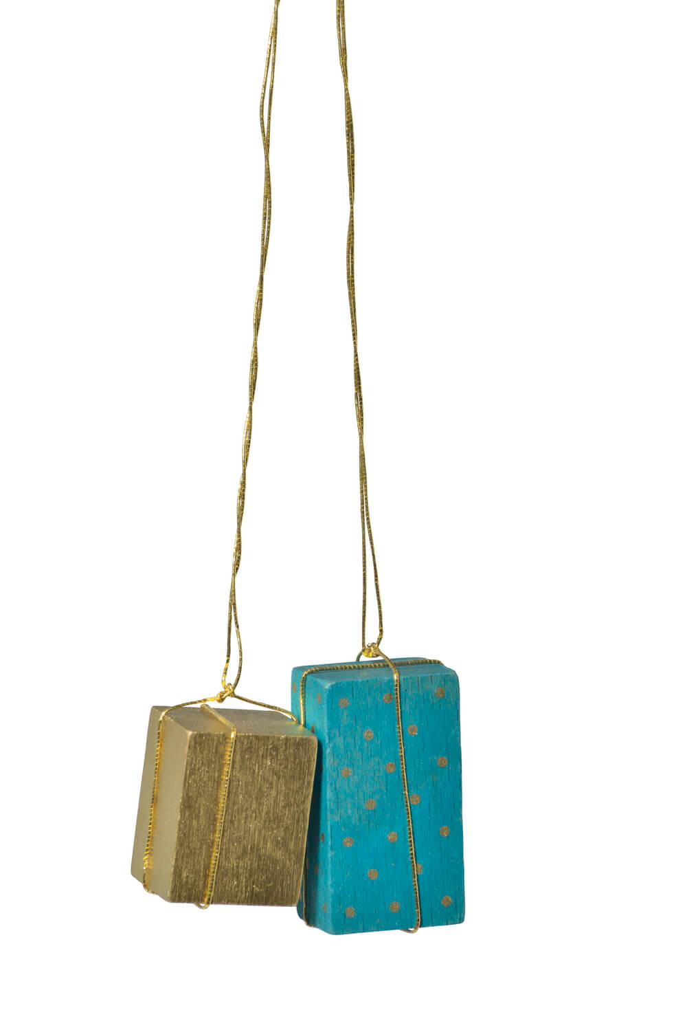 Christbaumschmuck Pakete, gold-türkis, 3 cm von KWO
