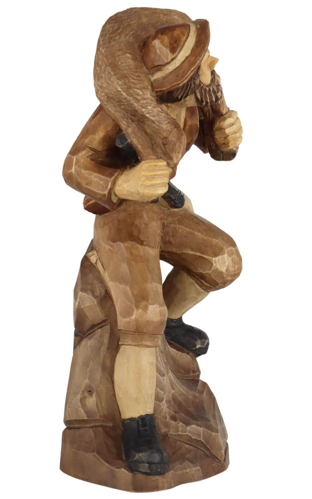 Wilderer mit Reh, geschnitzt, gebeizt, 16 cm von Schnitzkunst aus dem Erzgebirge_2