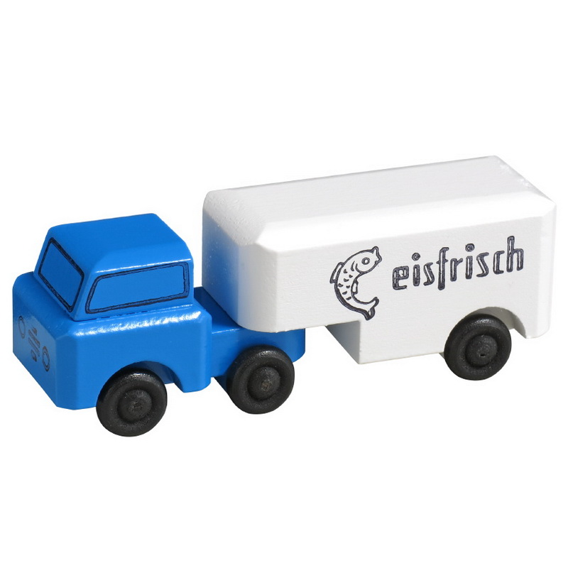 Wooden toy truck refrigerated transporter, coloured by Robbi Weber