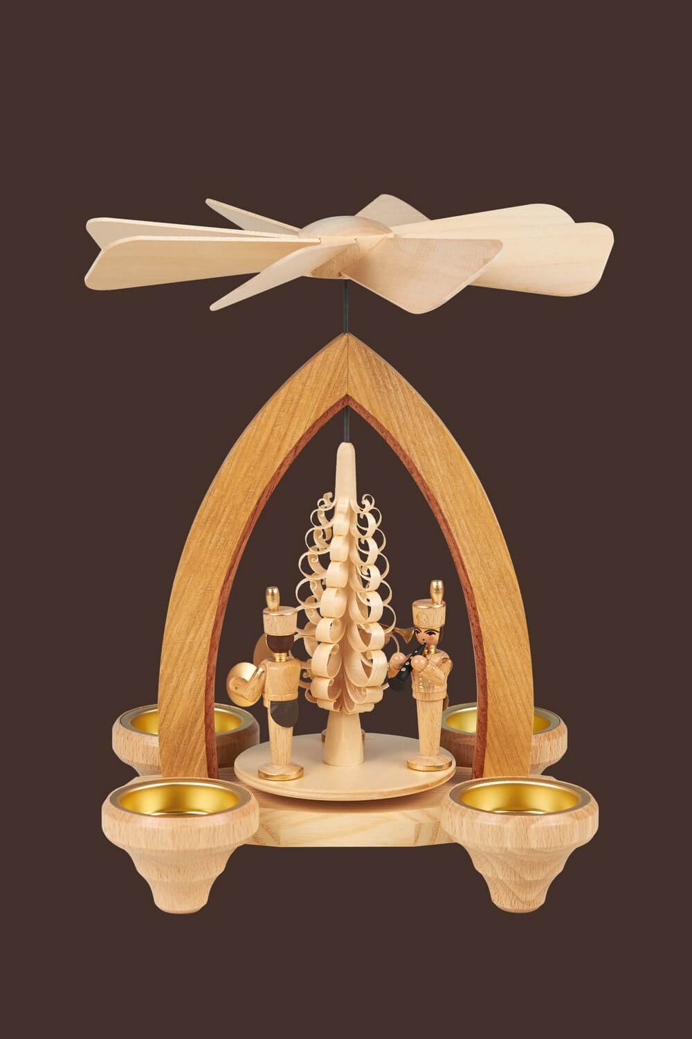 Christmas pyramid for tea lights miners, 26 cm by Heinz Lorenz_1