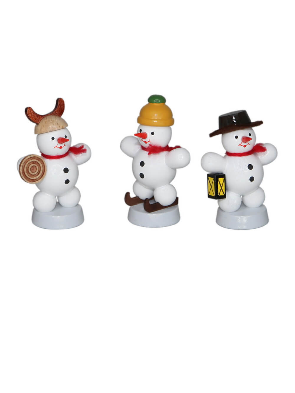 Miniature snowman trio III, colored, 5 cm by Ralf Zenker