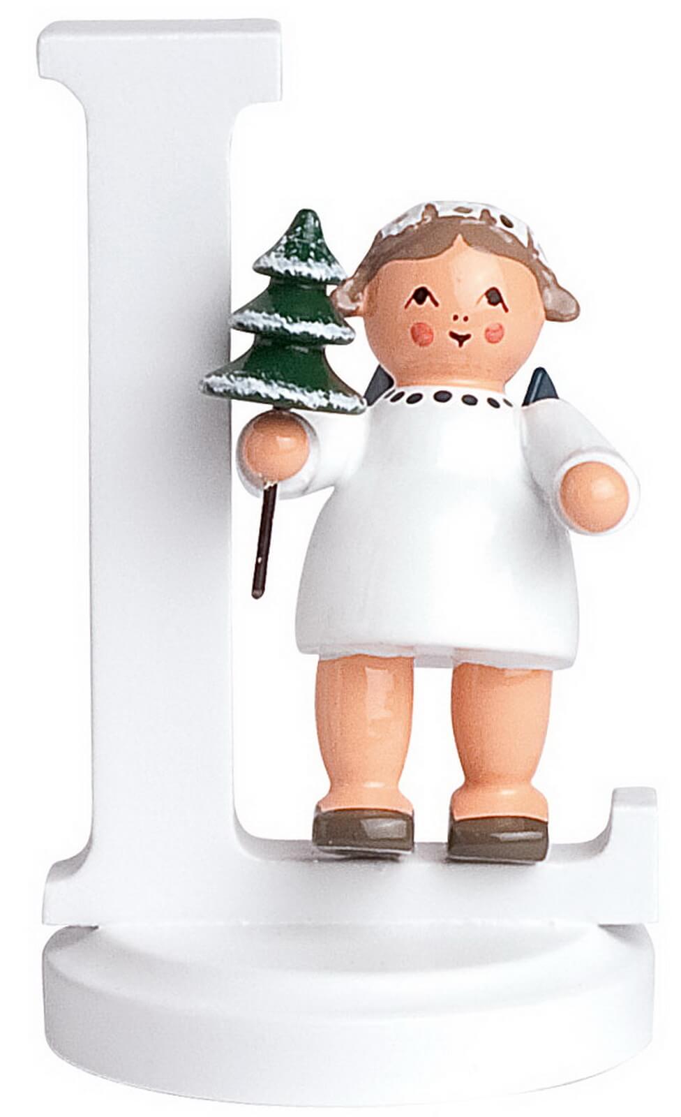 Christmas angel with the letter L, 7 cm from KWO