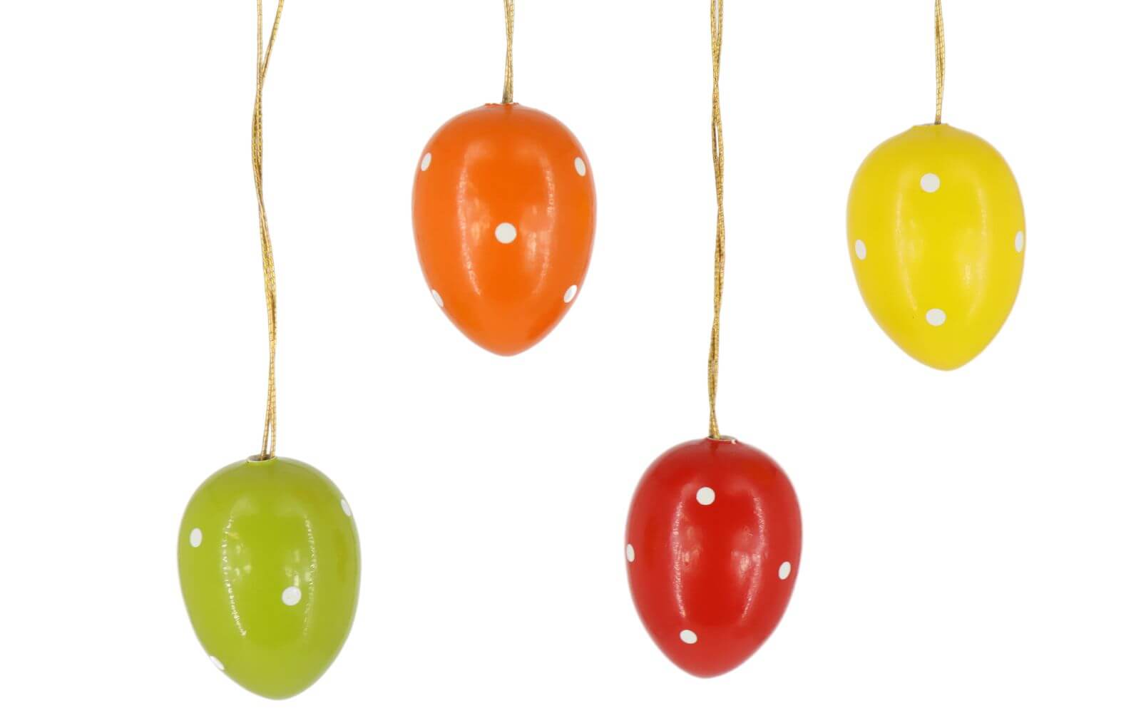 Easter eggs to hang, colored with dots, 4 pieces by SEIFFEN.COM