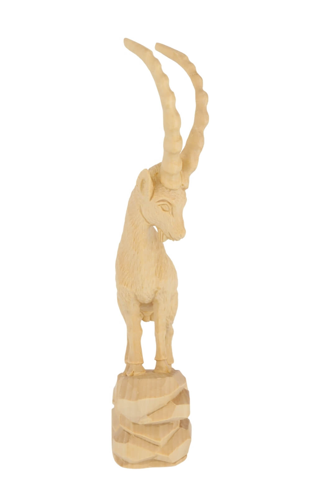 Carved Capricorn, natural finish, 25 cm / 9,4 inches, by Schnitzkunst from the Ore Mountains1
