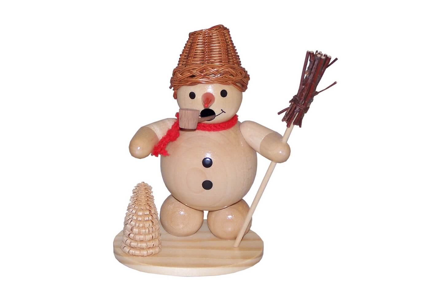 Räuchermännchen Schneemann mit Korb, natur, 12 cm von Ralf Zenker