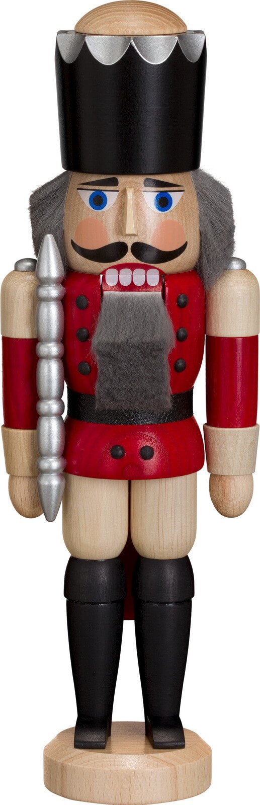 Nutcracker King, red glazed, 29 cm by Seiffener Volkskunst eG