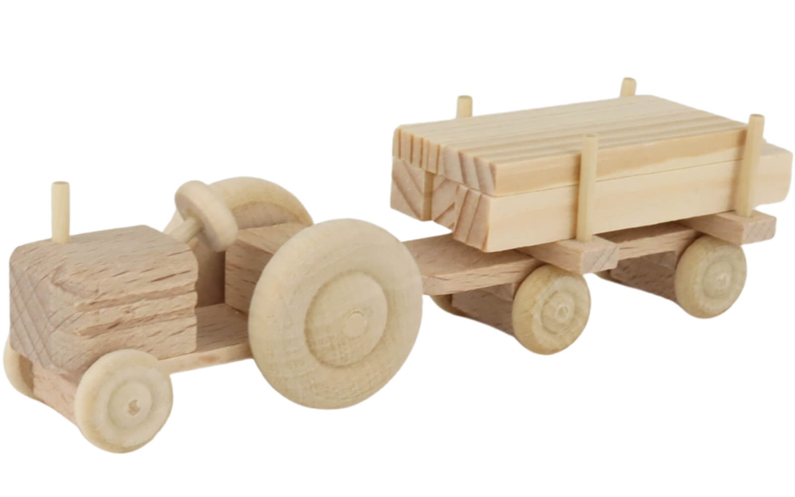 Tractor with trailer sawn timber, natural by Robbi Weber_1
