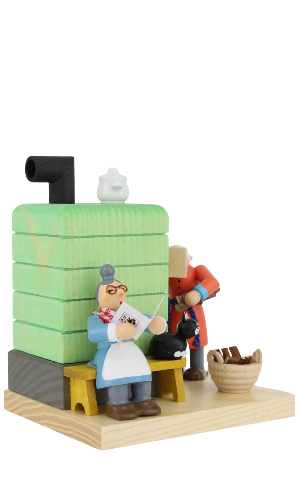 Räuchermännchen Oma und Opa am Kachelofen von Richard Glässer_2