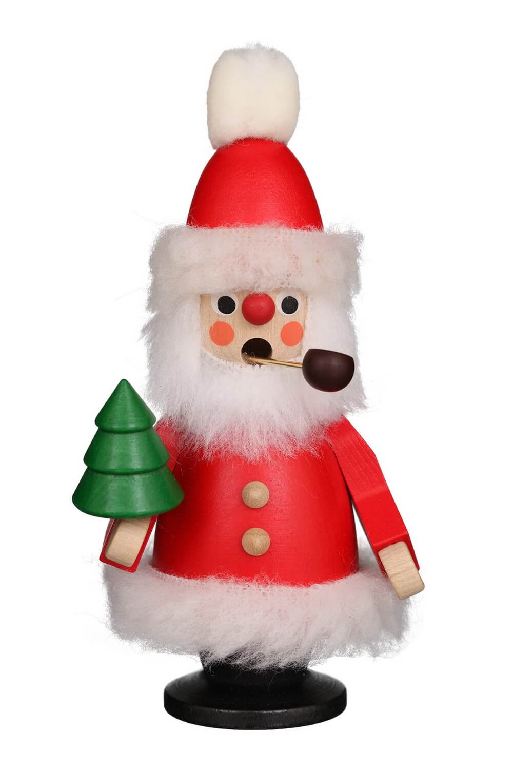 Smoking man Santa Claus with tree, 12 cm by Christian Ulbricht