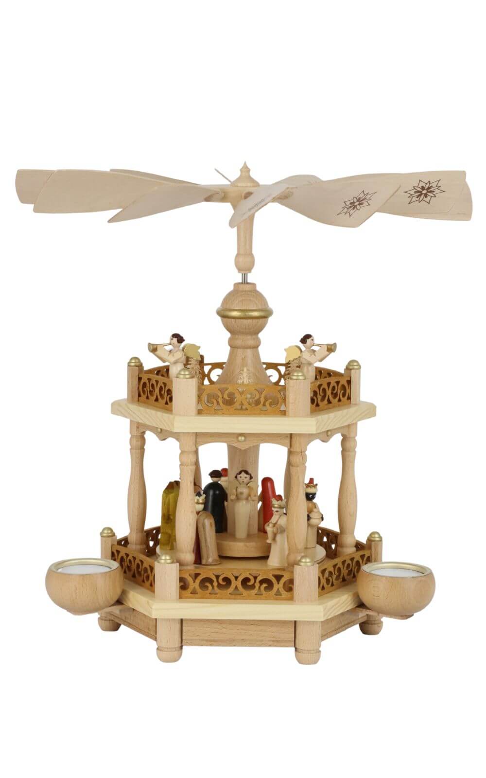 Christmas pyramid for tealights Holy Family, 1 - tier, 35 cm by Richard Glässer
