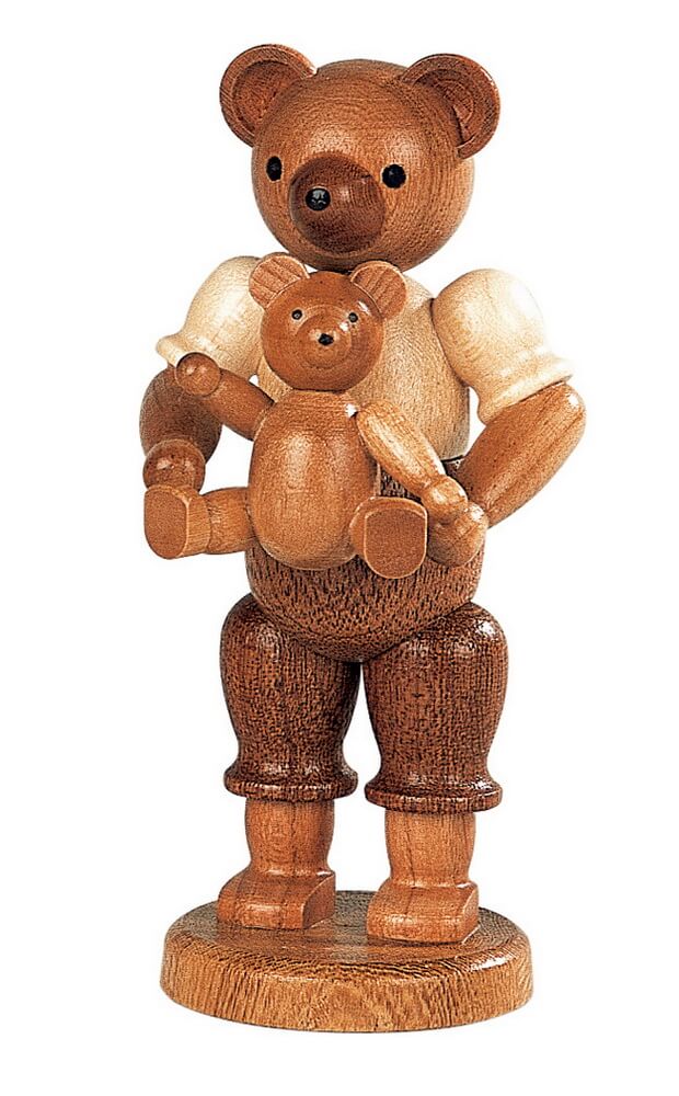 Miniature teddy - Father with child, nature by Müller Kleinkunst