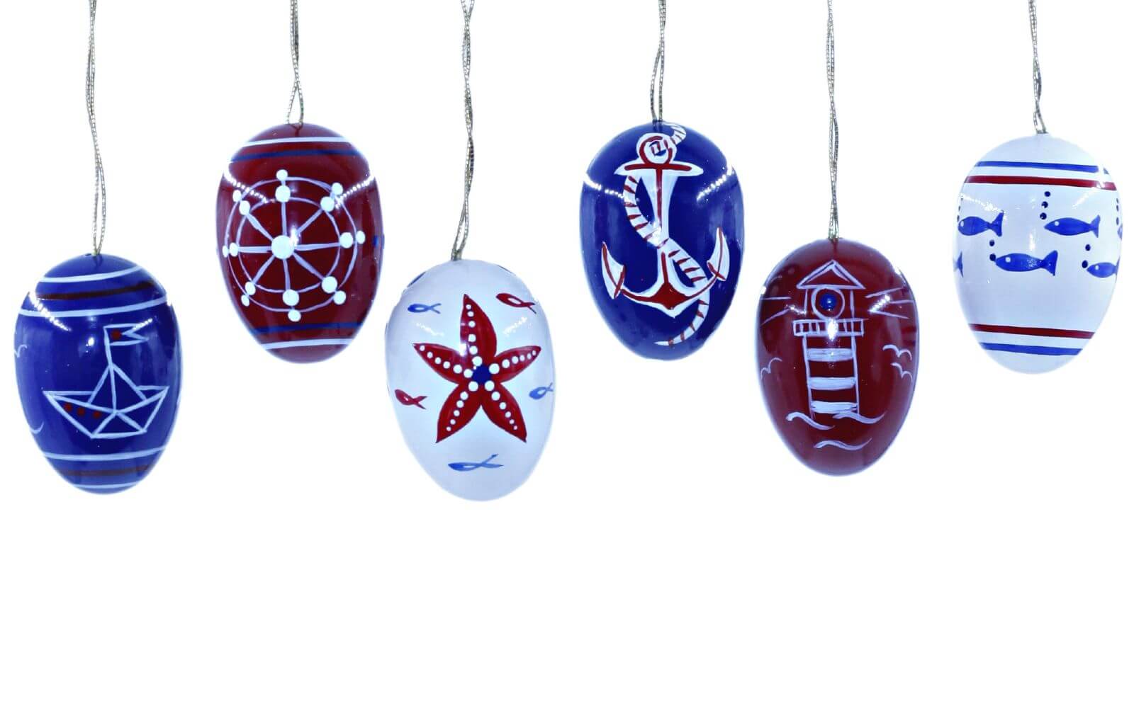 Easter eggs Maritim, hand painted, 6 pieces by Figurenland Uhlig GmbH