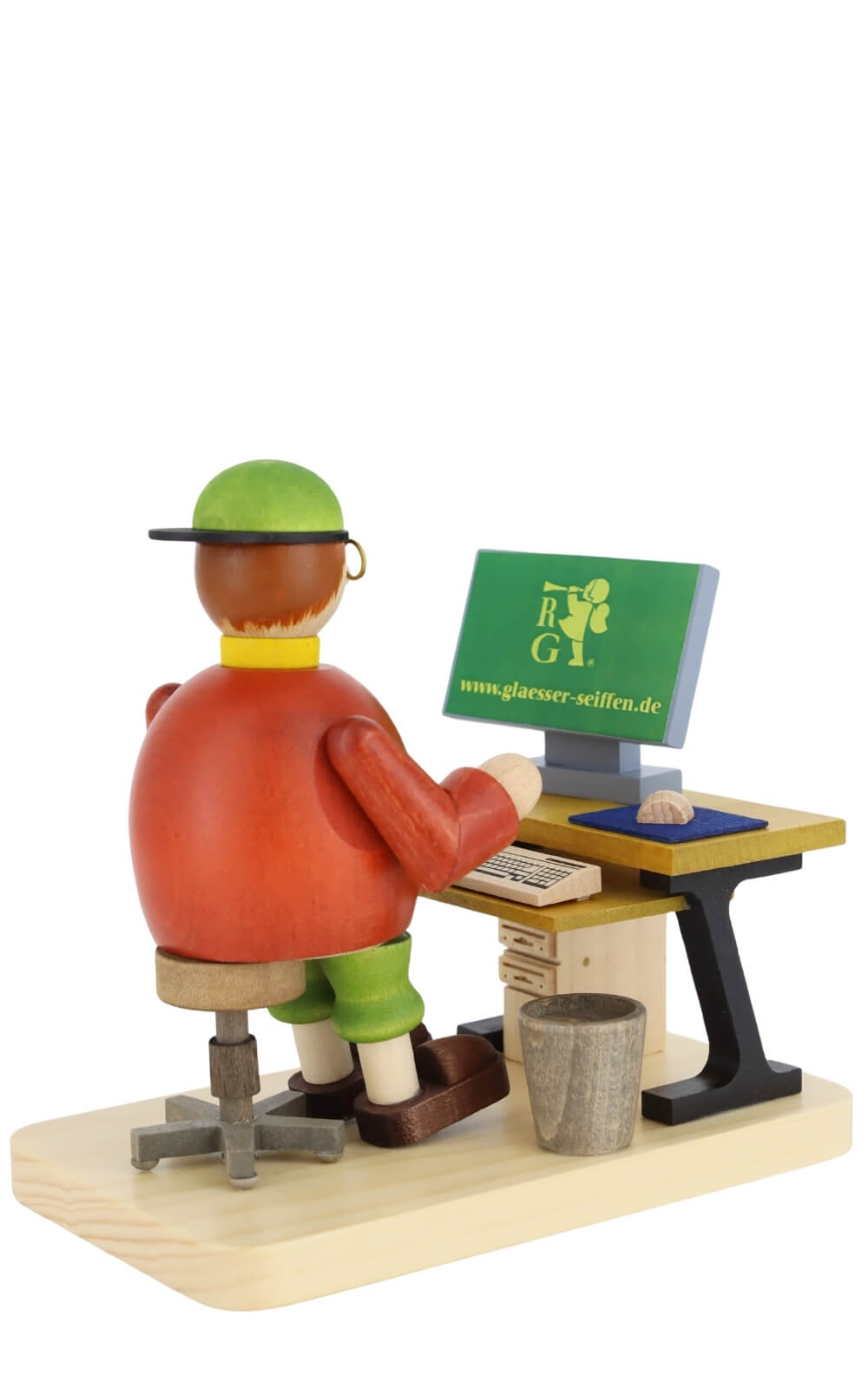 Räuchermännchen Computerfreak, sitzend, 14 cm von Richard Glässer_1