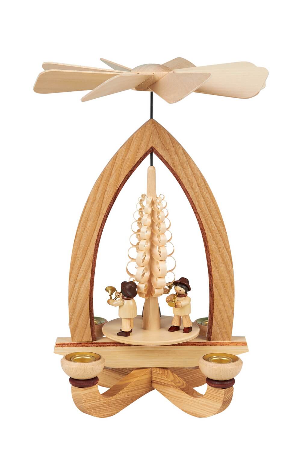 Weihnachtspyramide mit Bläsertrio, 28 cm, Heinz Lorenz Olbernhau/ Erzgebirge_ Bild1