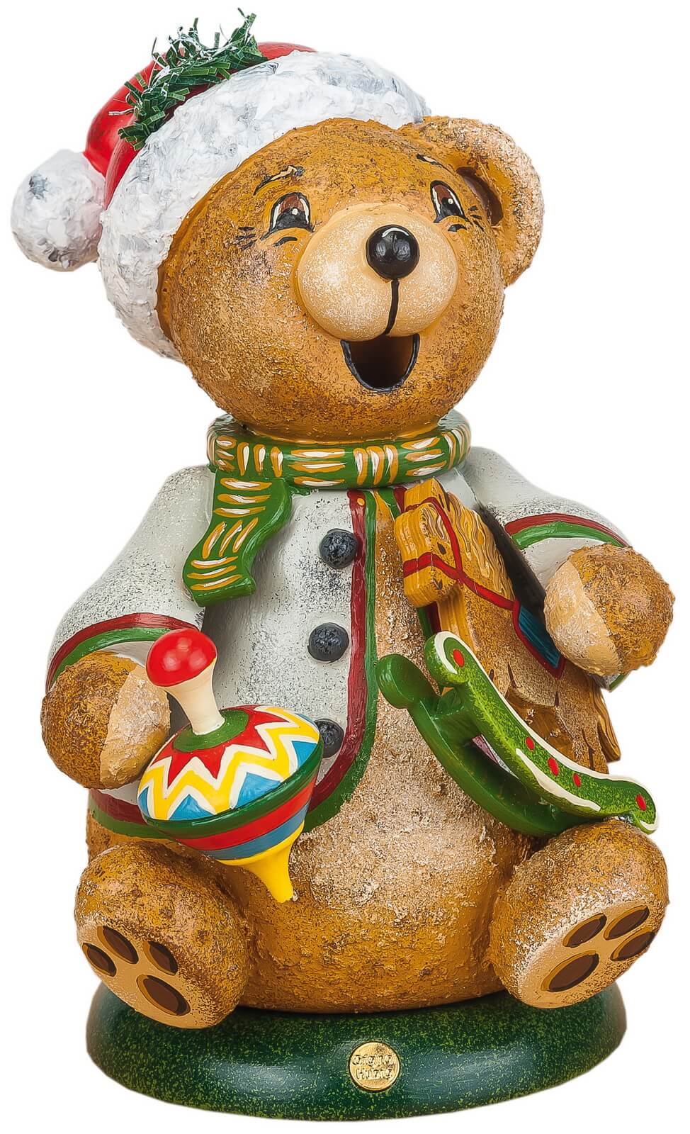 Smoking teddy bear rocking horse by Hubrig Volkskunst