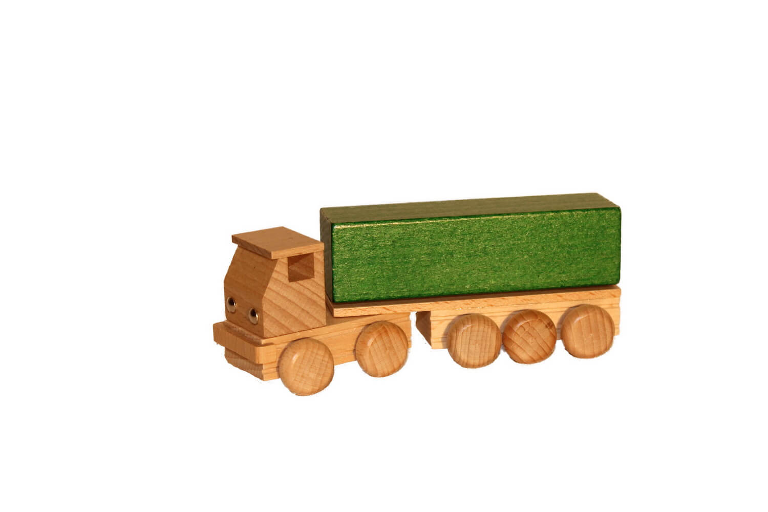 Holzauto Sattelschlepper mit Pritsche, farbig von Ebert GmbH