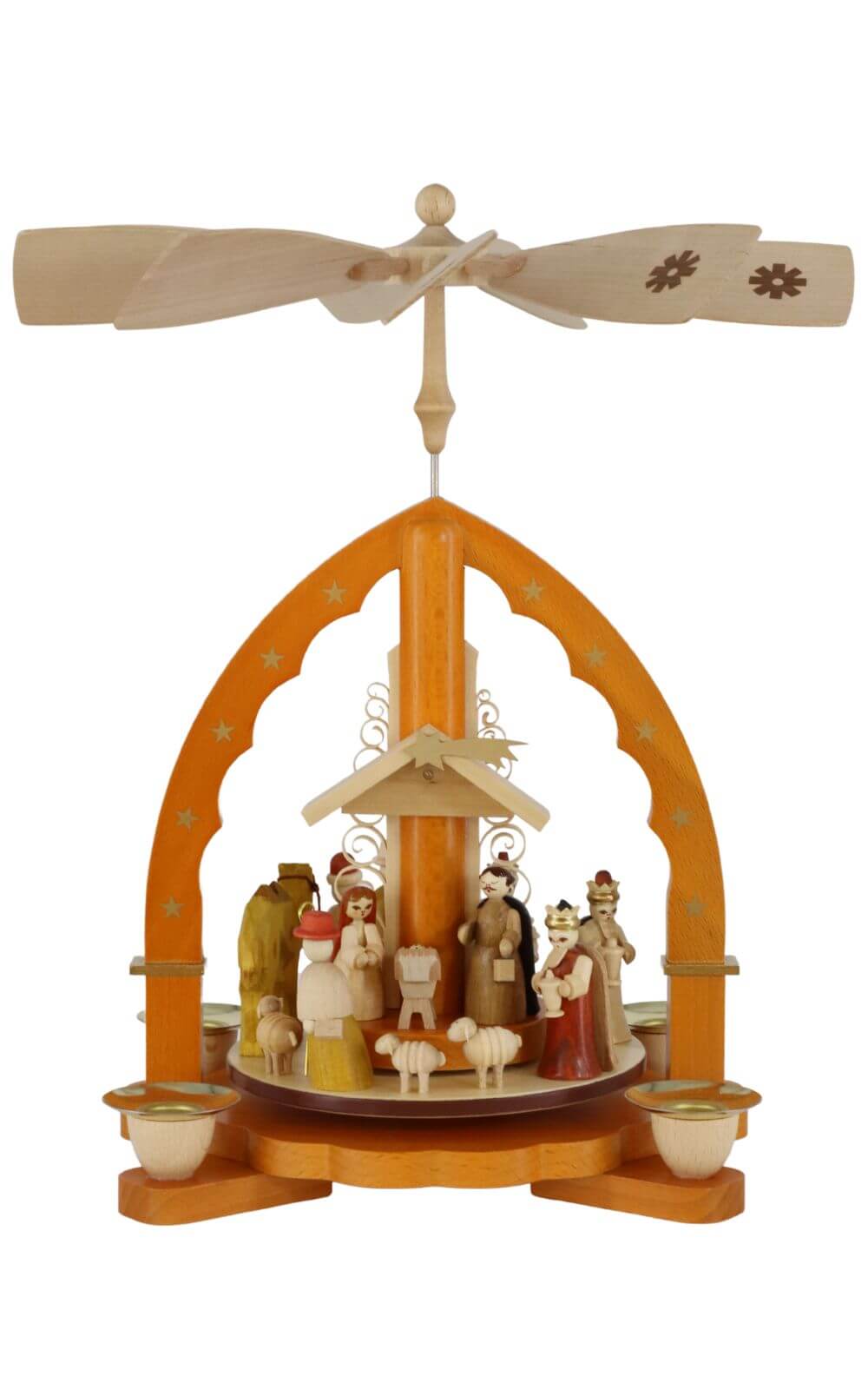 Weihnachtspyramide Christi Geburt, natur, 27 cm von Richard Glässer