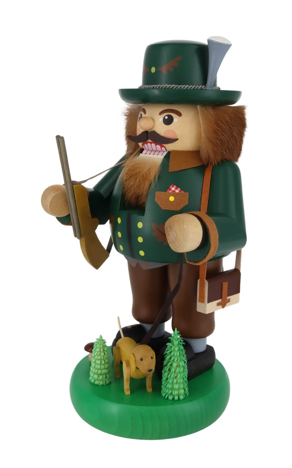 Nutcracker forester with dachshund, 33 cm / 13 inch, colored by Richard Glässer_1