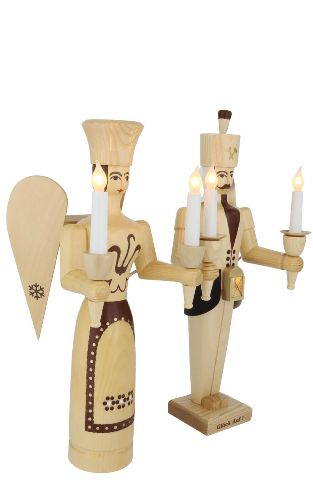Angel and miner, 50 cm / 20 inch, natural, electrically illuminated by SEIFFEN.COM_1