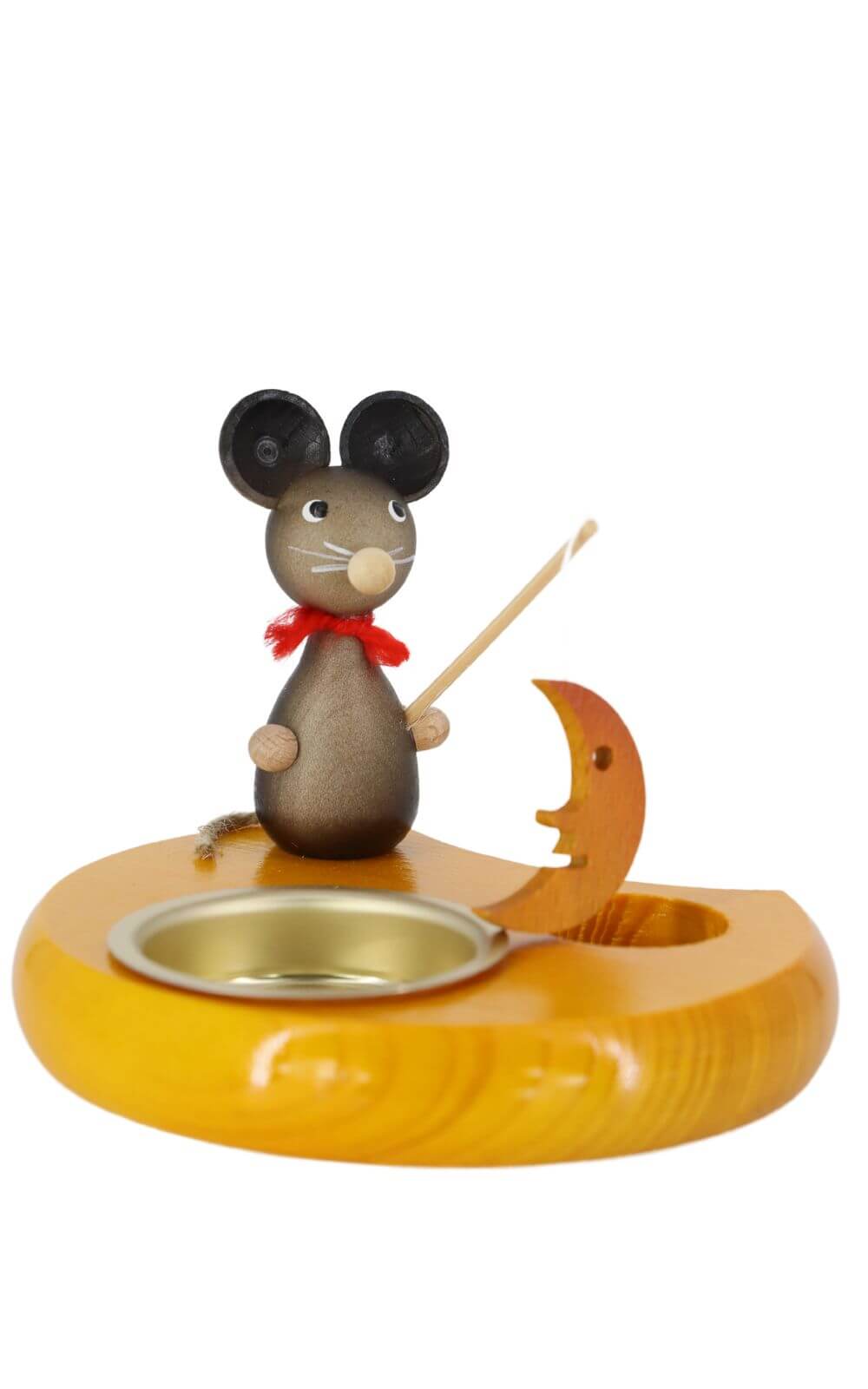 Kerzenhalter für Teelichte mit Maus und Mond, farbig, 6 cm von Ralf Zenker