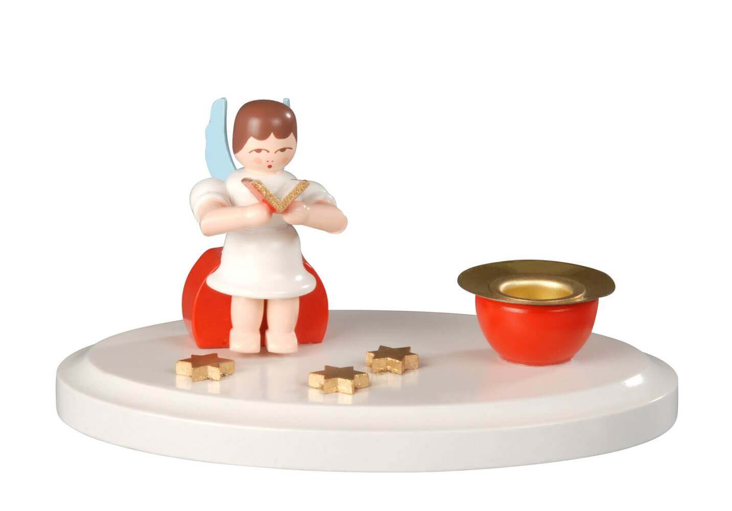 Christmas candle holder angel with hymn book by Albin Preißler