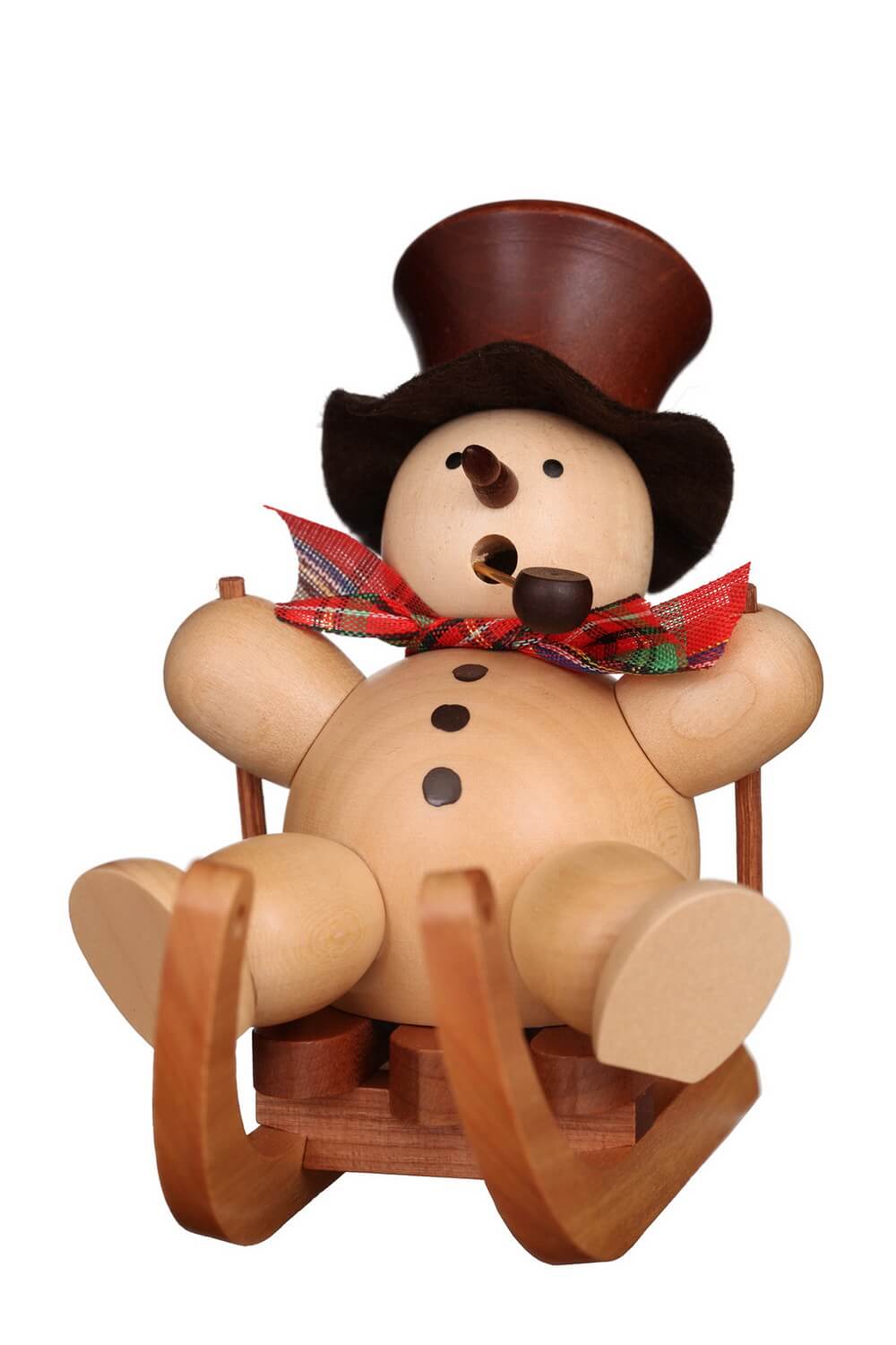Smoking man snowman, natural, 11 cm by Christian Ulbricht
