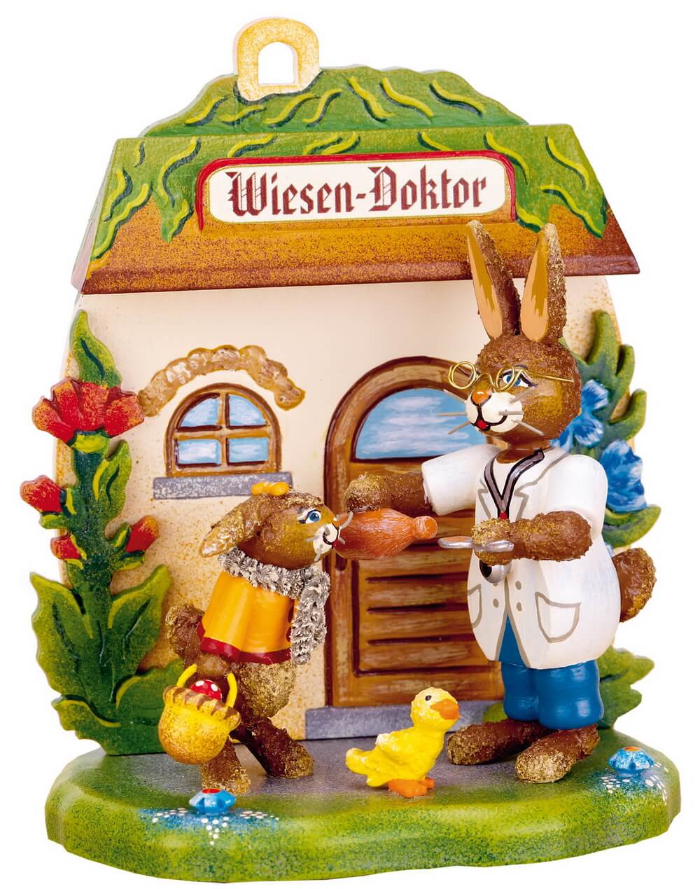 Osterhase Wiesendoktor, 12 cm, farbig von Hubrig Volkskunst